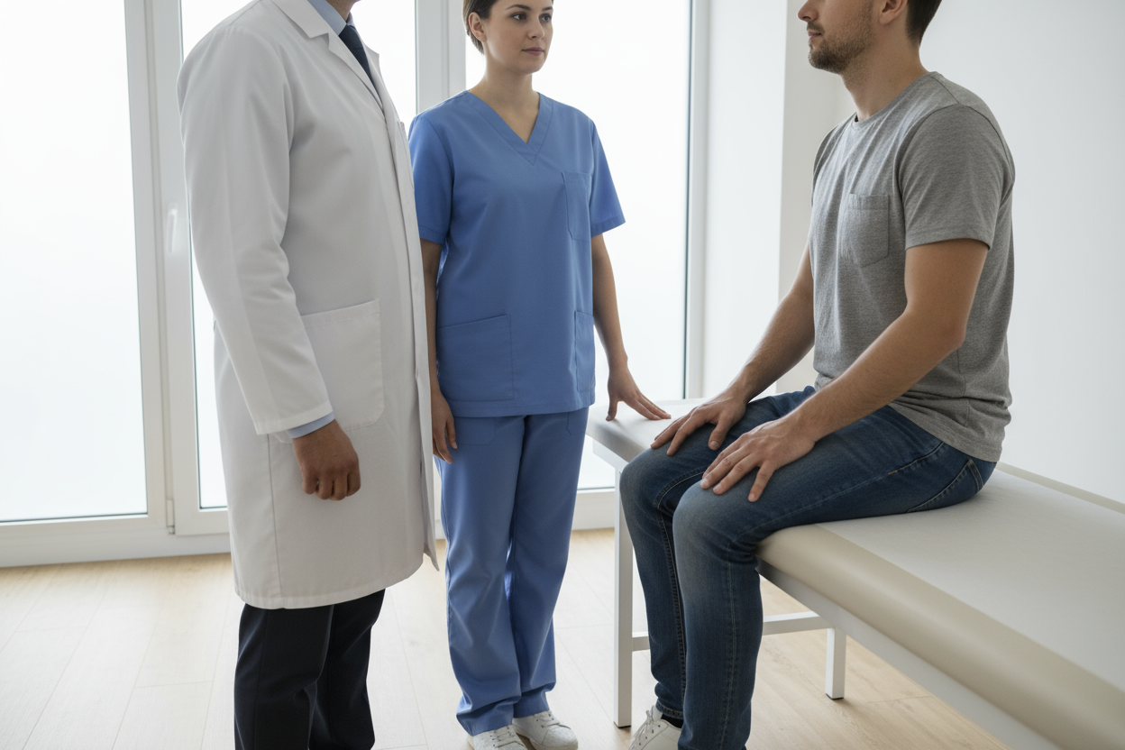 Please have the patient sitting down