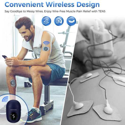 KingPavonini® Wireless TENS Unit for Pain Relief (4 Pads)