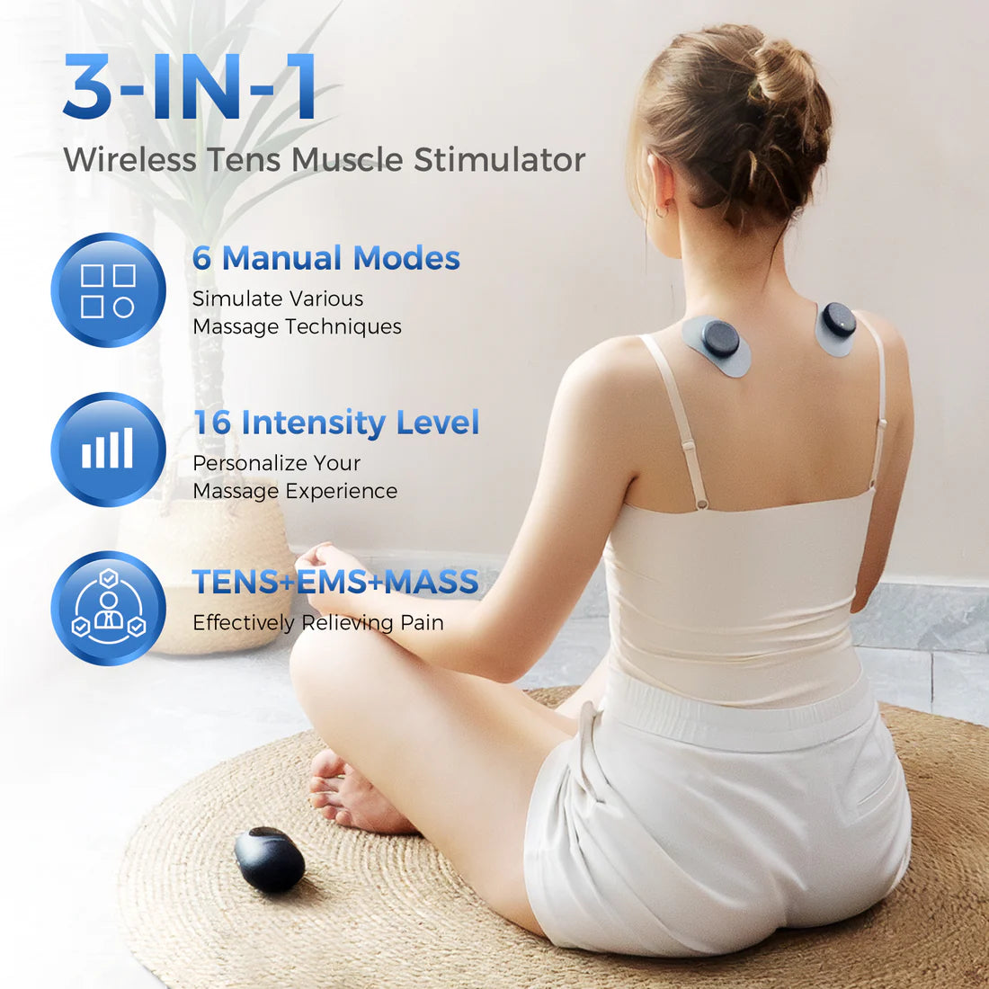 KingPavonini® Wireless TENS Unit for Pain Relief (4 Pads)